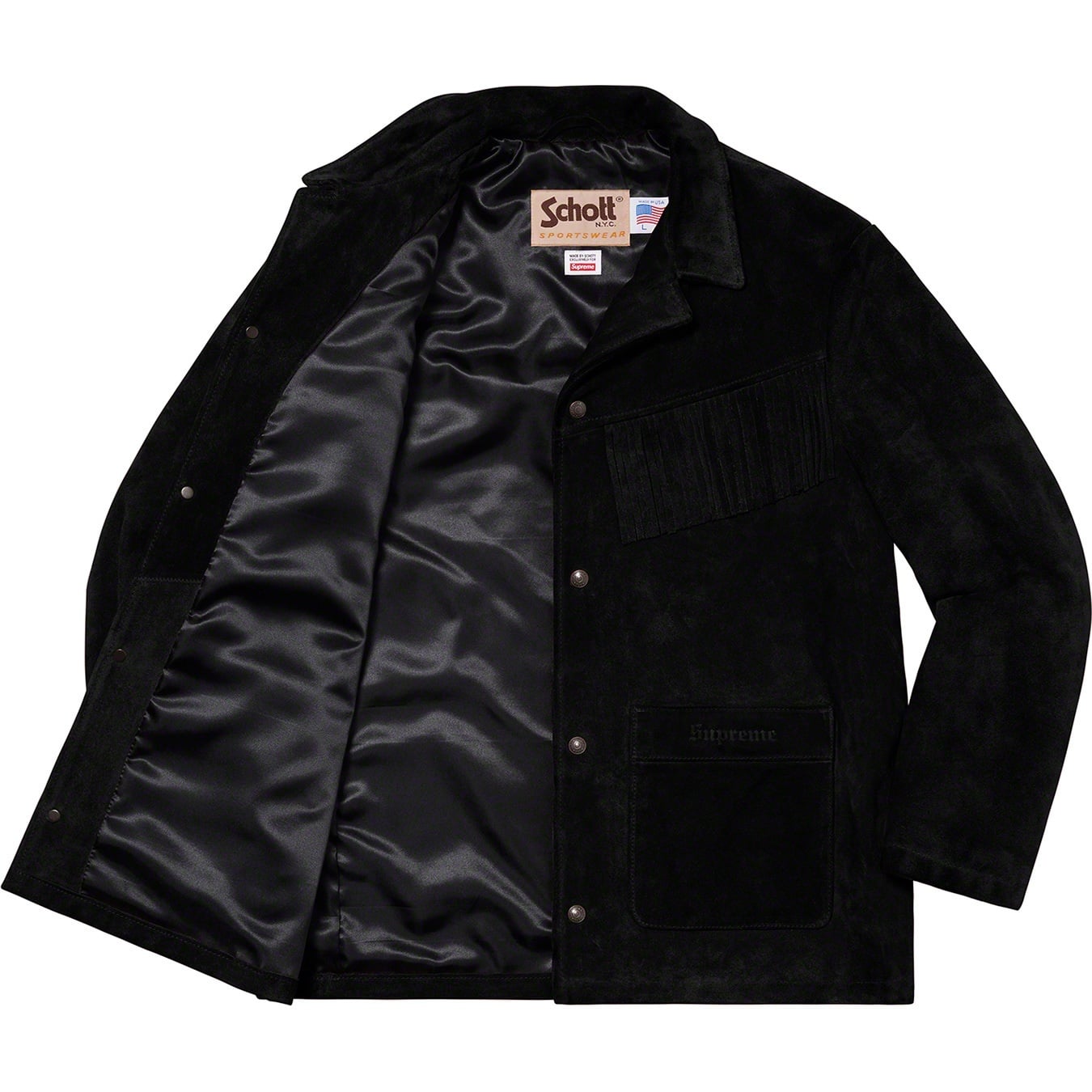 Supreme®/Schott® Fringe Suede Coat view 2